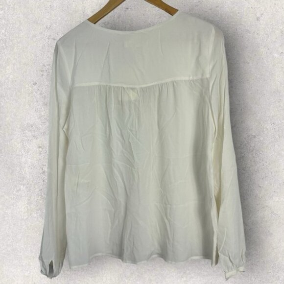 NWT Sezane 100% Silk Blouse Ecru White Size 40 French US 8 Heloise Top Minima - Picture 16 of 16